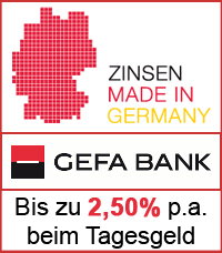 GEFA Bank Tagesgeld mit 2,50% Zinsen