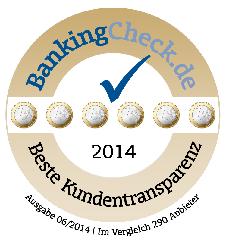BankingCheck Award 2013 - Beste Kundentransparenz 2013