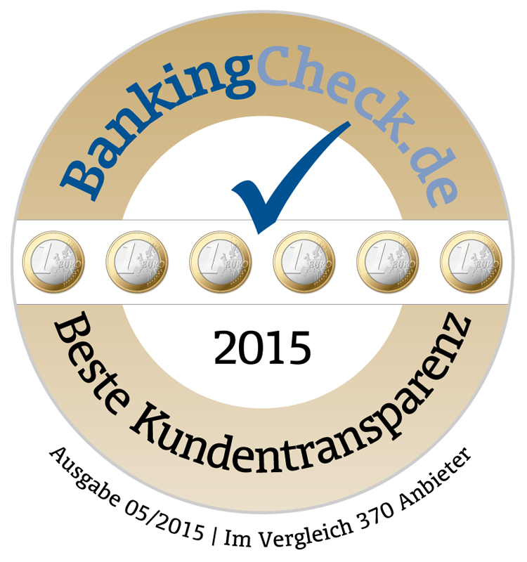 BankingCheck Award 2015 - Beste Kundentransparenz