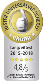 Siegel | BankingCheck & eKomi LangZeitTest 2018 - HanseMerkur Versicherungsgruppe