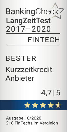 Siegel | BankingCheck & eKomi LangZeitTest 2020 - Cashper