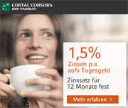 Cortal Consors Tagesgeldkonto mit 1,50% p.a.