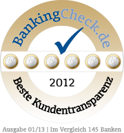 Beste Kundentransparenz 2012 - Ikano Bank 