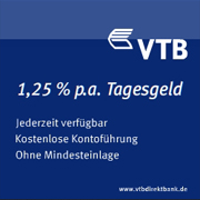 Zinssenkung bei VTB Direktbank Anlageprodukten