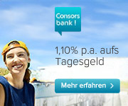 Consorsbank Tagesgeld mit bis zu 1,10% Zinsen p.a. für Neukunden