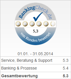 BankingCheck Award 2014 - 2. Platz Beste Bank Berlin 2014