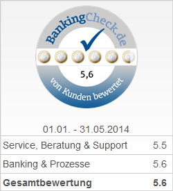 BankingCheck Award 2014 - Beste Direktbank 2014