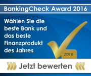 BankingCheck Award 2016 - Jetzt mitmachen und bewerten!