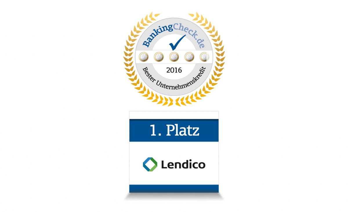 Bankingcheck Award 2016 - Unternehmenskredit Lendico