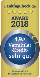 BankingCheck Award 2018 Testsiegel - Vermittler | Kredit