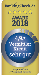 BankingCheck Award 2018 Testsiegel - Vermittler | Kredit