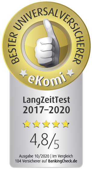 Siegel | BankingCheck & eKomi LangZeitTest 2020 - HanseMerkur Versicherungsgruppe
